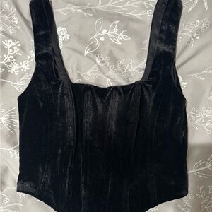 Aqua Black Velvet Bodysuit